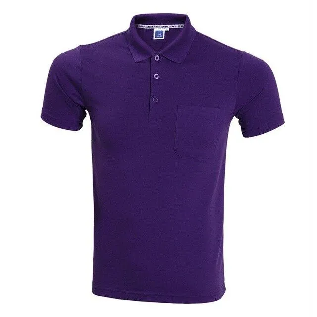 2017 Brand Polo Shirt Men Fashion Short Sleeve Solid Color Pocket Polo Homme Casual Slim Fit Mens Polos White Black XXXL