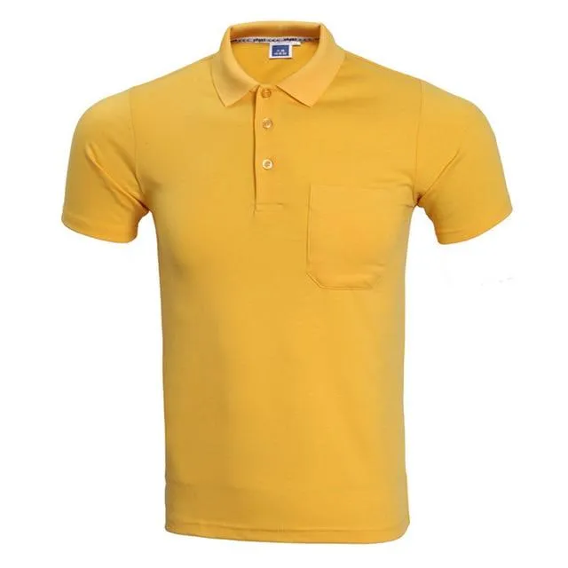 2017 Brand Polo Shirt Men Fashion Short Sleeve Solid Color Pocket Polo Homme Casual Slim Fit Mens Polos White Black XXXL