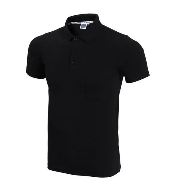 2017 Brand Polo Shirt Men Fashion Short Sleeve Solid Color Pocket Polo Homme Casual Slim Fit Mens Polos White Black XXXL