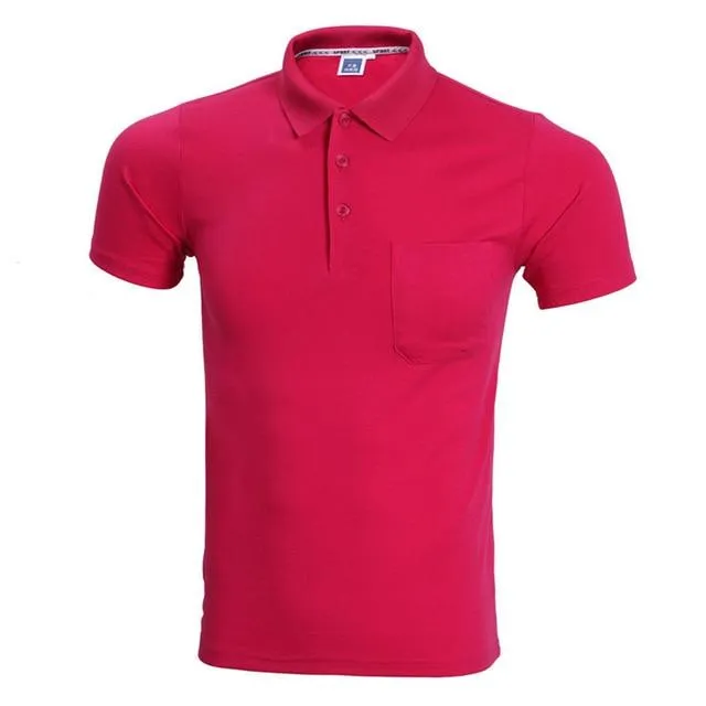 2017 Brand Polo Shirt Men Fashion Short Sleeve Solid Color Pocket Polo Homme Casual Slim Fit Mens Polos White Black XXXL