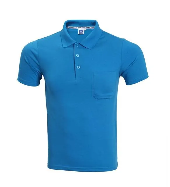 2017 Brand Polo Shirt Men Fashion Short Sleeve Solid Color Pocket Polo Homme Casual Slim Fit Mens Polos White Black XXXL