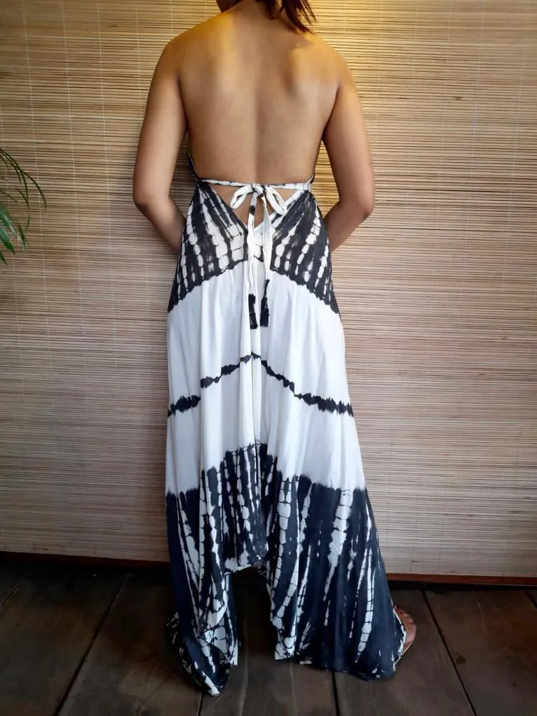 BOHEMIAN LONG DRESS in 9 colors of Tie Dye, Open Back