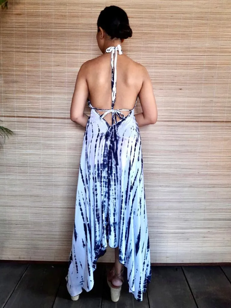 BOHEMIAN LONG DRESS in 9 colors of Tie Dye, Open Back