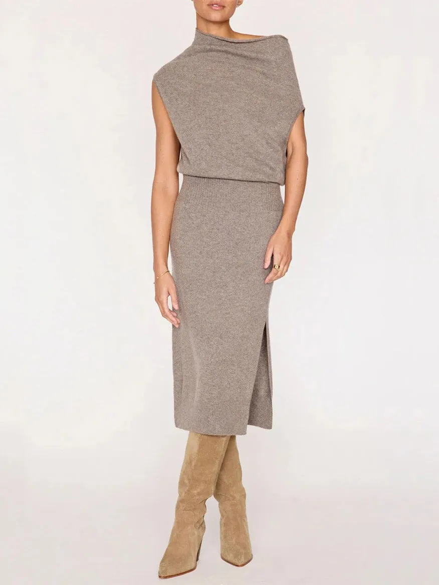 Brochu Walker Lori Sleeveless Dress in Otter Melange
