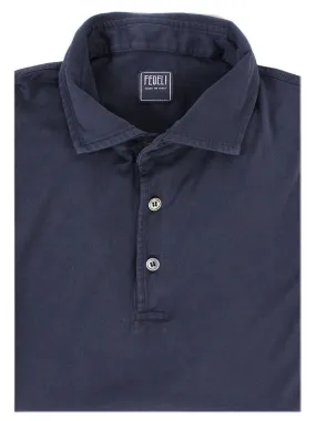 Fedeli Short Sleeve Polo in Navy