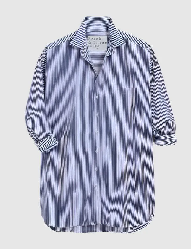 Frank and Eileen Shirley Oversized Shirt in Navy Stripe