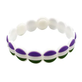 Genderqueer Flag Colours Adjustable Silicone Bracelet