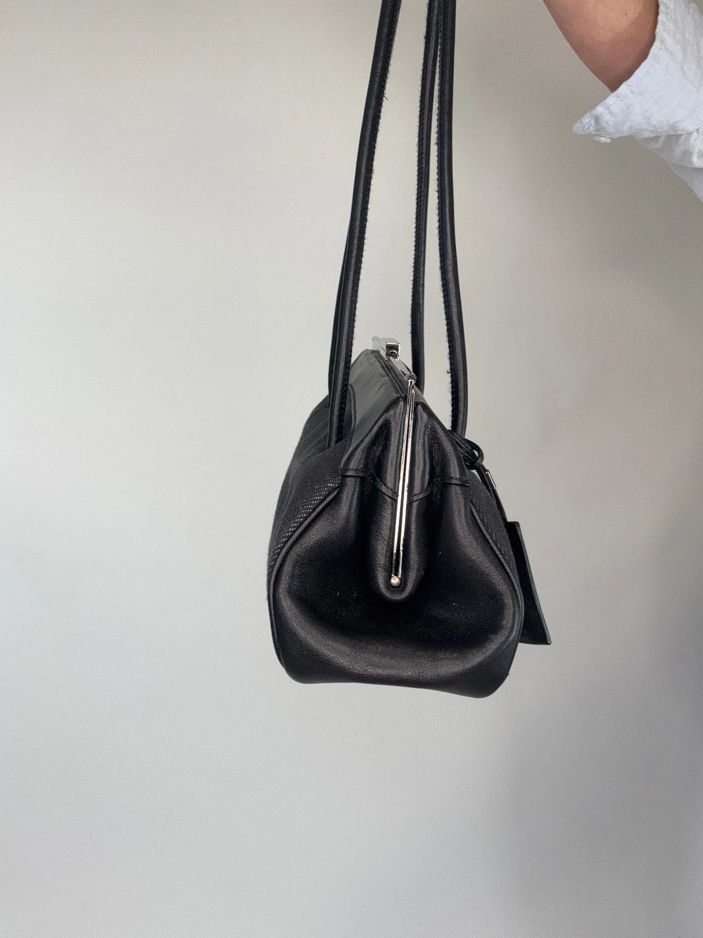 Gucci Vintage Denim Leather Shoulder Bag