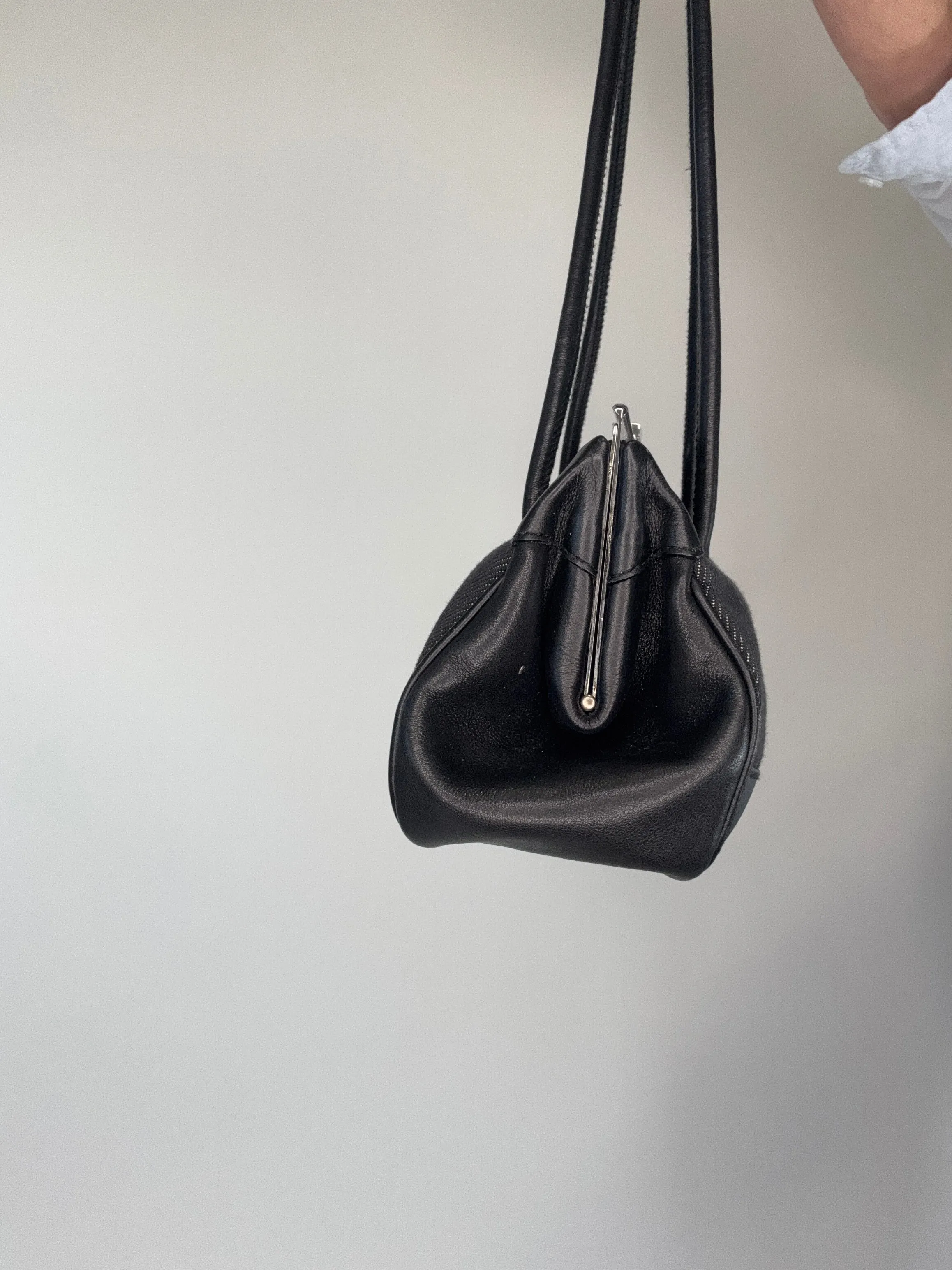 Gucci Vintage Denim Leather Shoulder Bag