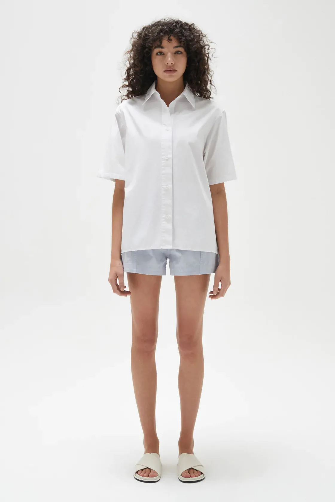 HALEY POPLIN SHORT SLEEVE SHIRT | WHITE