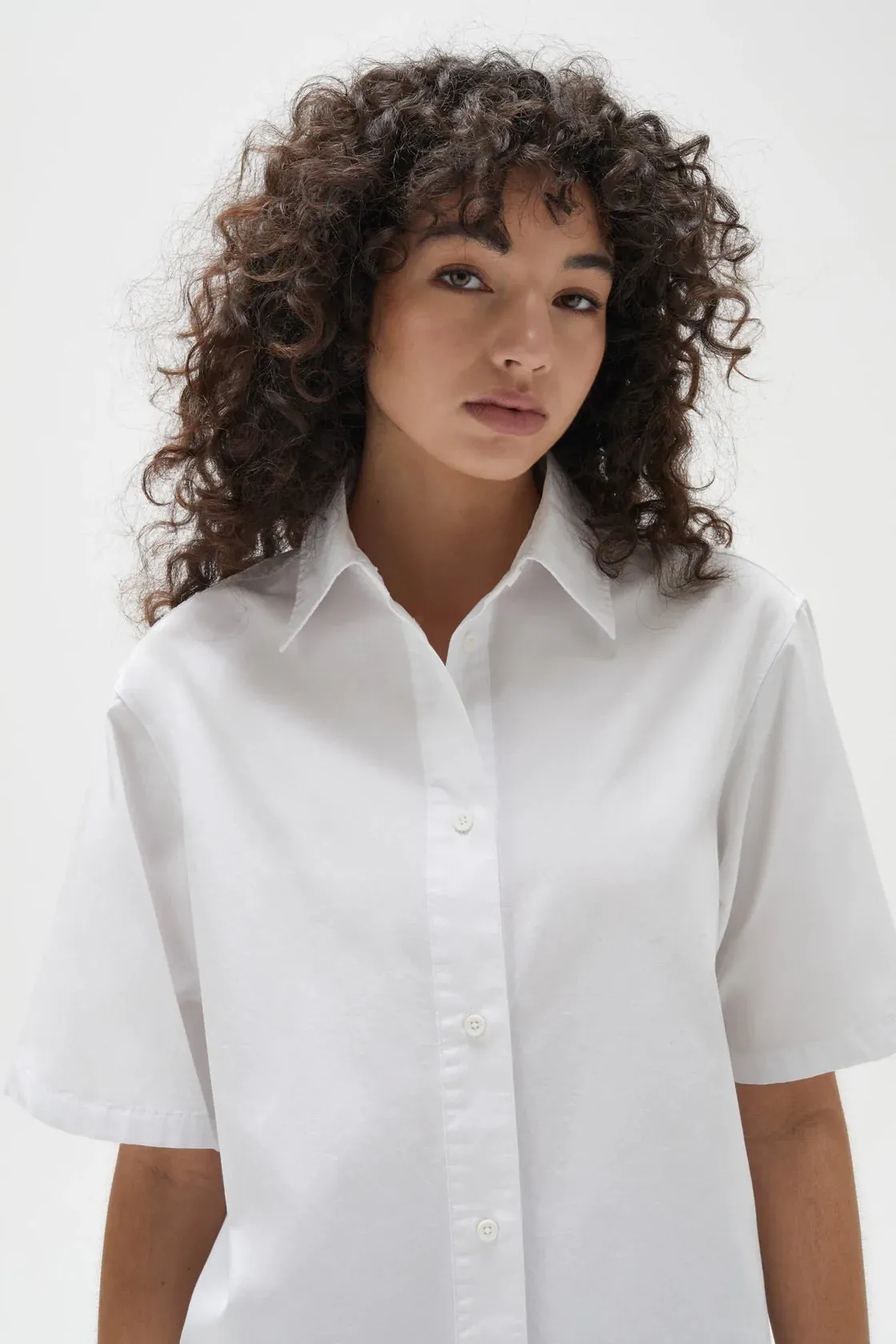 HALEY POPLIN SHORT SLEEVE SHIRT | WHITE
