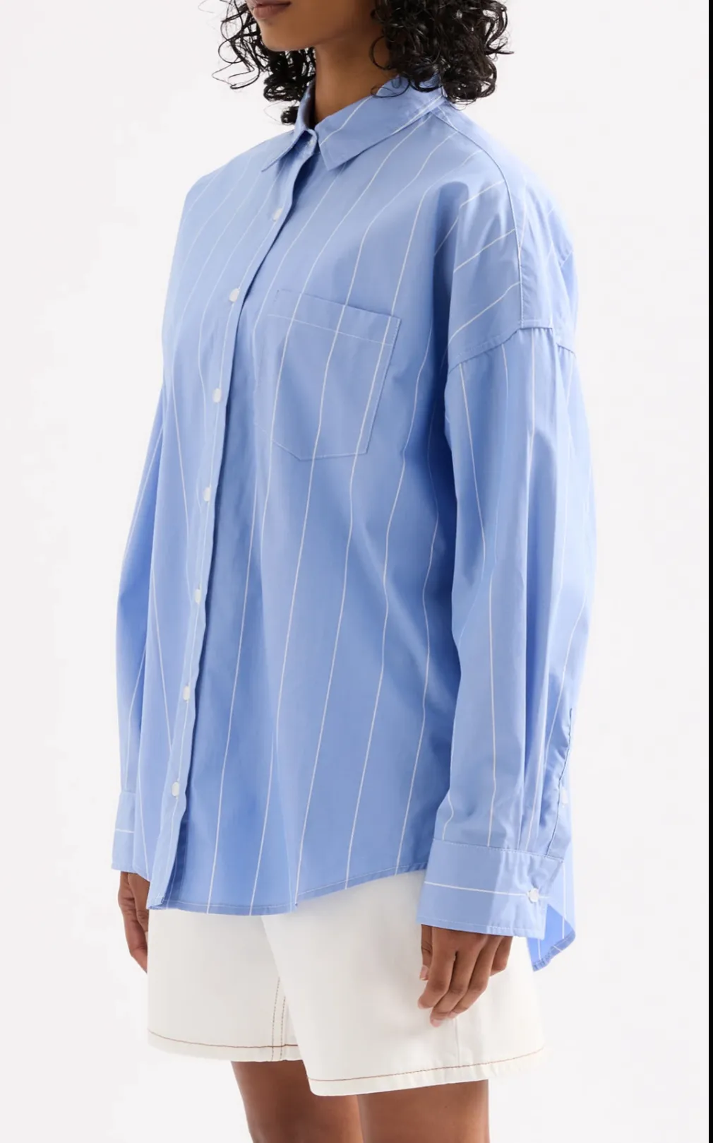 HARPER POPLIN SHIRT| BLUE STRIPE