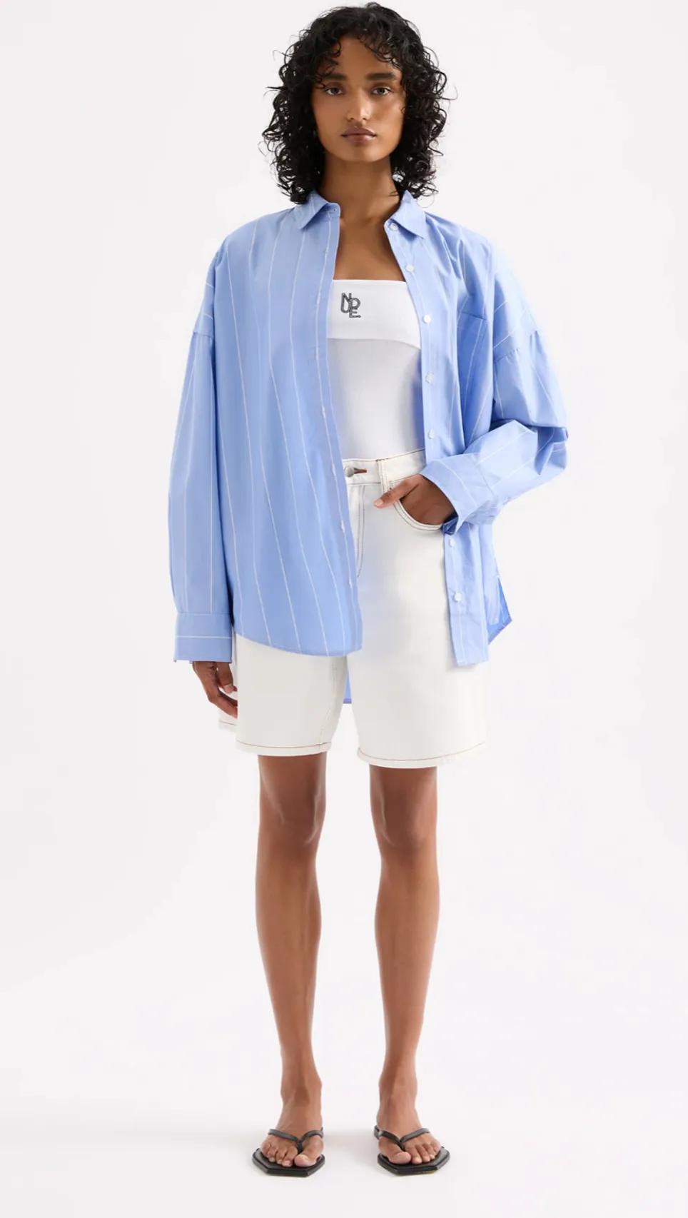 HARPER POPLIN SHIRT| BLUE STRIPE