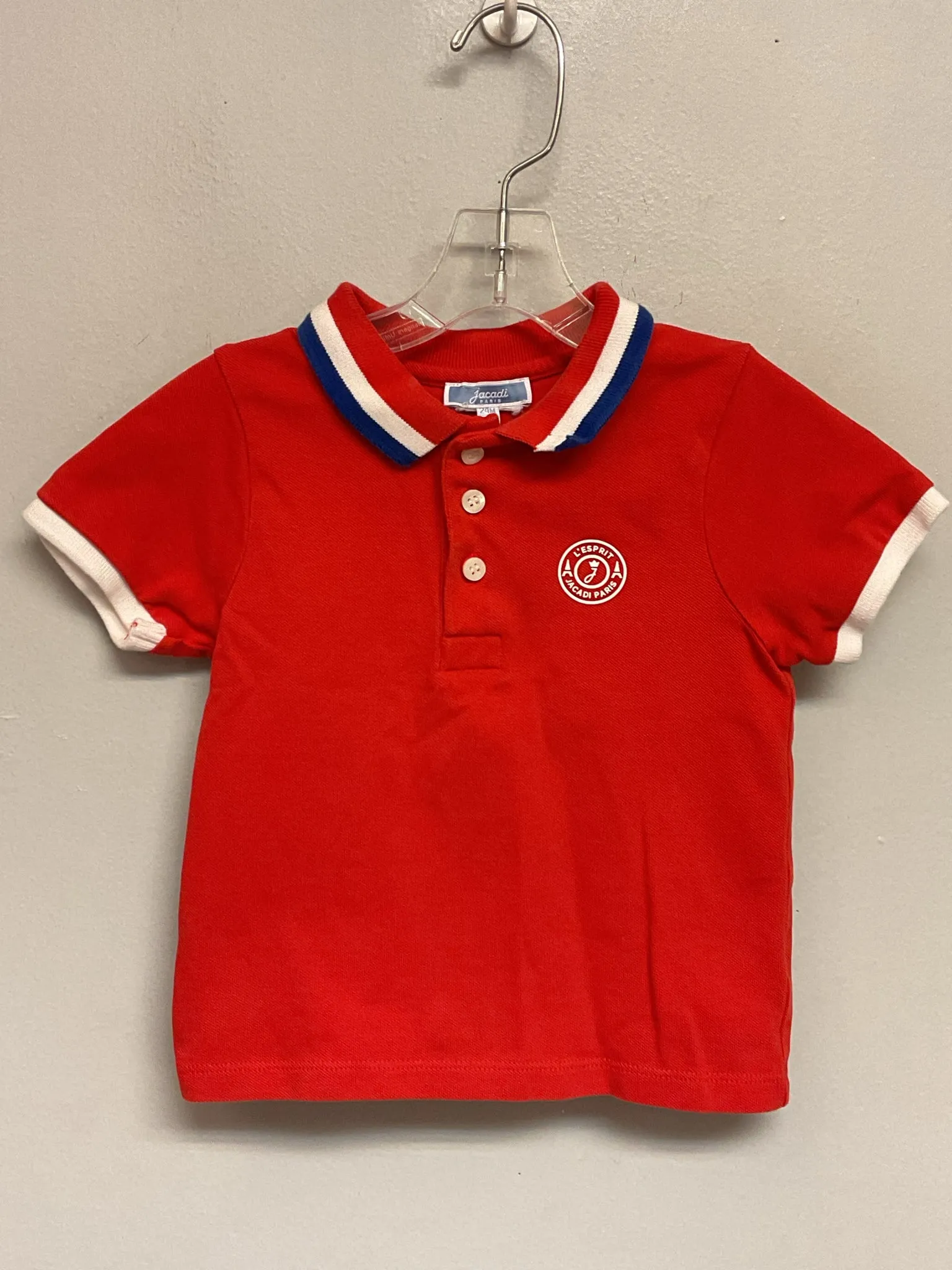 Jacadi Size 24M Red & Blue Cotton Infant Boys Shirts & Polos