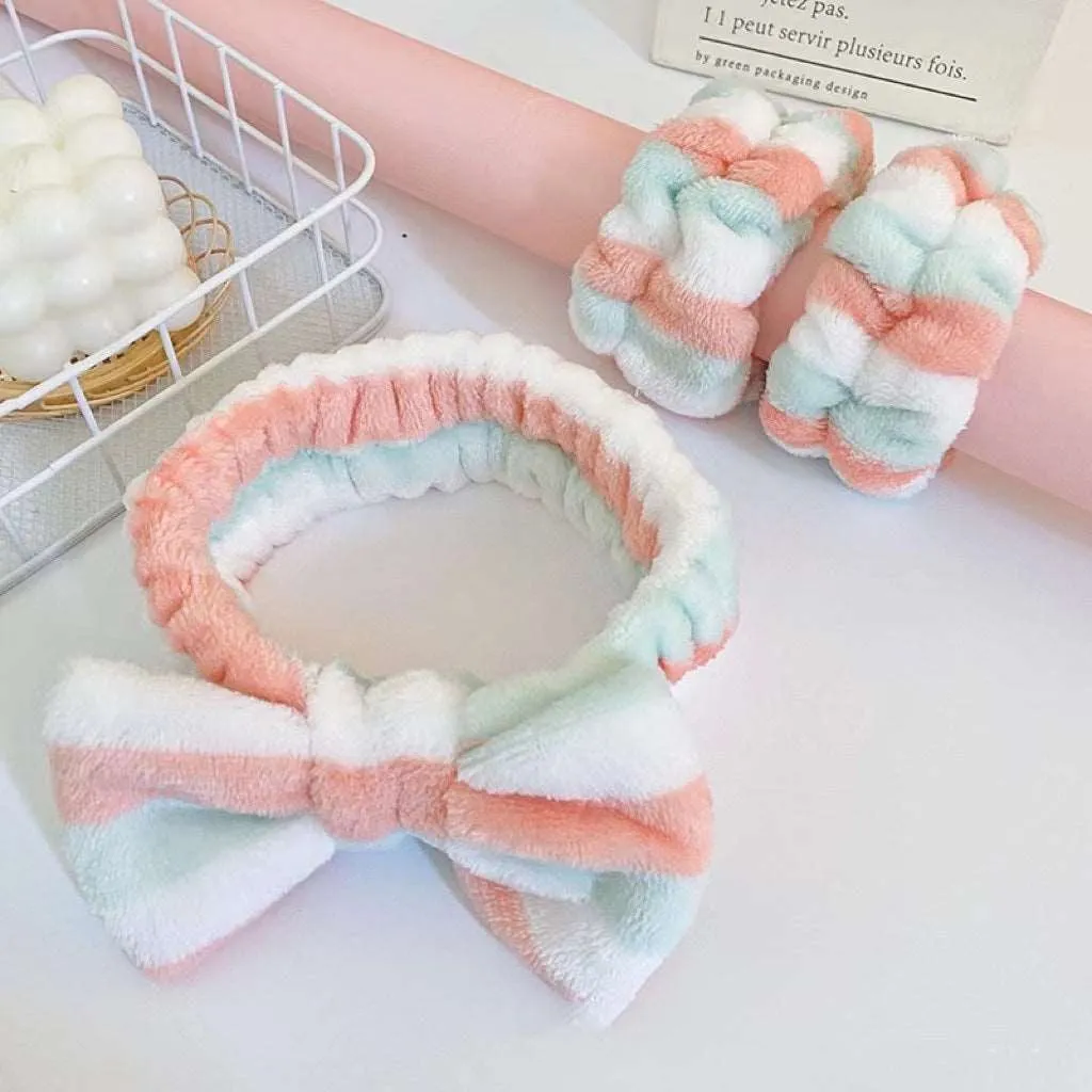 Kawaii Pastel Stripes Accessory Set