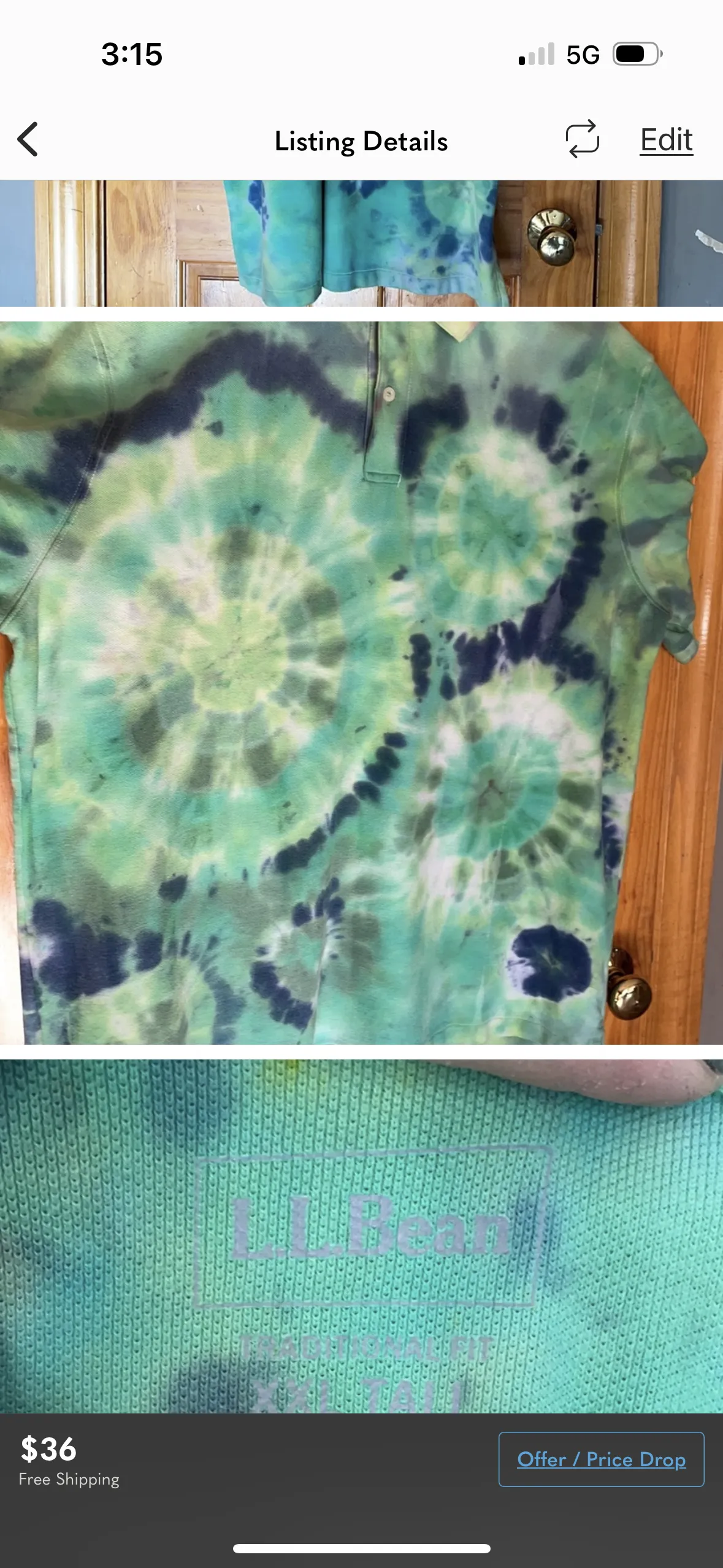 Men’s XXL Tye dye polo shirt