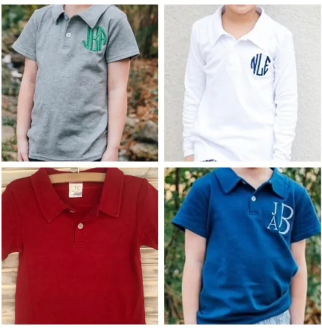 Monogrammed Golf Kids Polo Shirt