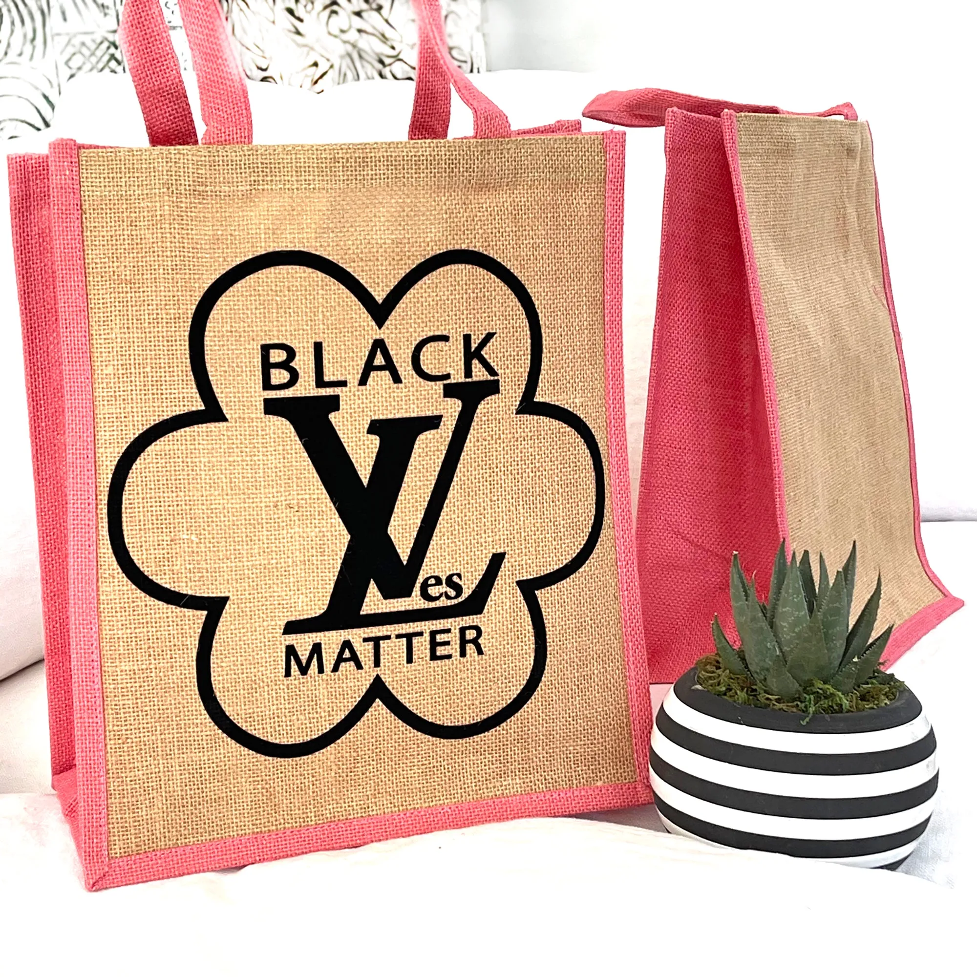 Pink Trim- Black LiVes Matter Tote