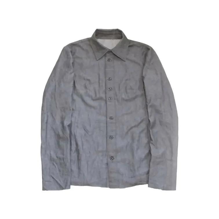 Upside Down Cross Pleated Button Up (Women's Medium}