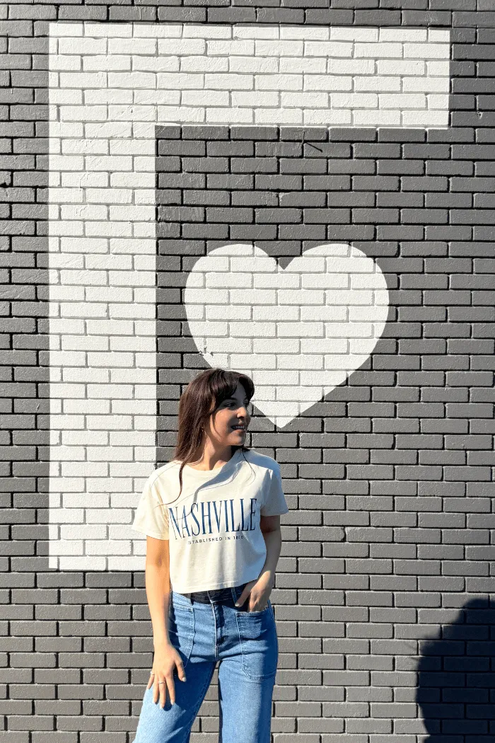 Yellow Nashville Est Crop Tee